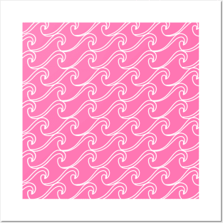 Pink Sea Waves Posters and Art